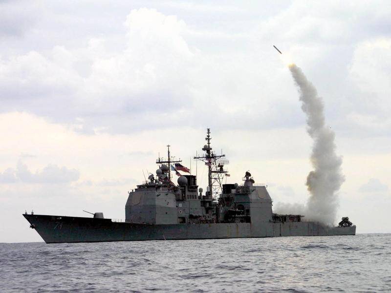 Tomahawk missiles are a world-leading strike weapon and have a range of up to 1500km. (AP PHOTO)