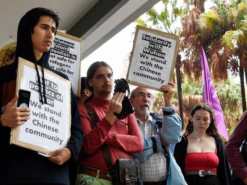 Protesters in Sydney say the government's coronavirus measures are discriminatory.