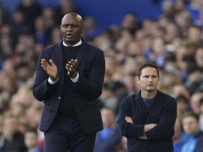 Crystal Palace's Patrick Vieira (l) is being probed by police and the FA after a fracas with a fan.