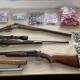 Police seized four firearms and drugs including cannabis, cocaine, MDMA and prescription pills.