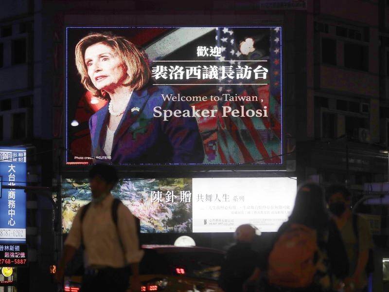 Australia has called for a de-escalation of tensions after Nancy Pelosi landed in Taiwan. (AP PHOTO)