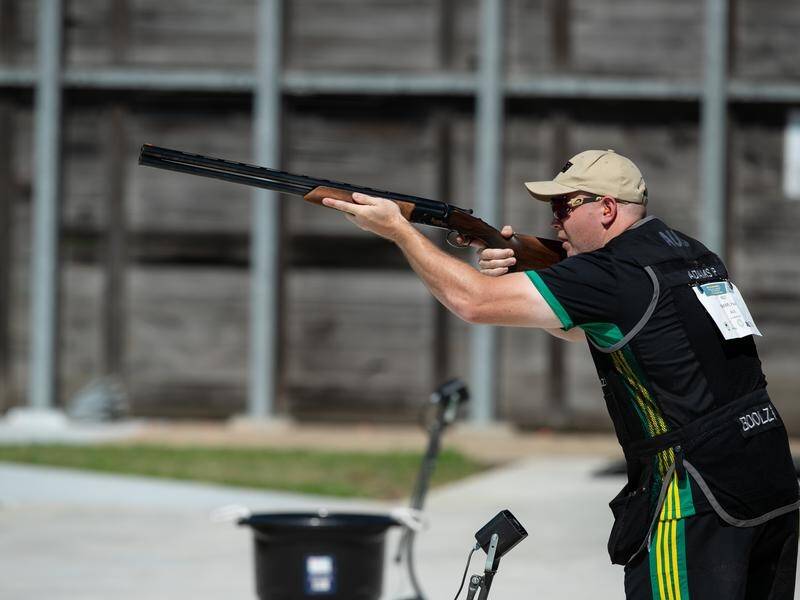 Skeet shooter Paul Adams trails Luke Argiro after day one of the Commonwealth Championships.
