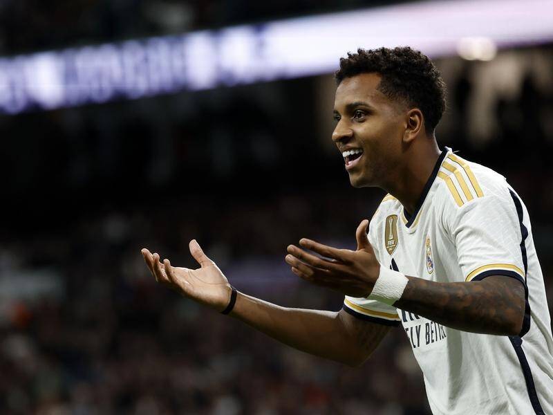 Rodrygo scored for Real Madrid in their 3-1 win over Arandina in the Copa del Rey. (EPA PHOTO)