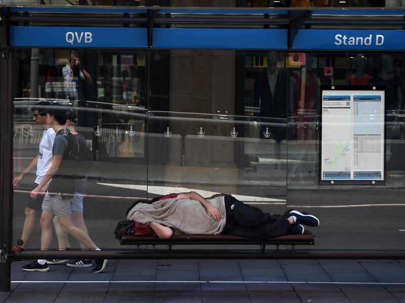 More Australians are seeking homeless support as cost of living pressures continue to take a toll. (Dan Himbrechts/AAP PHOTOS)