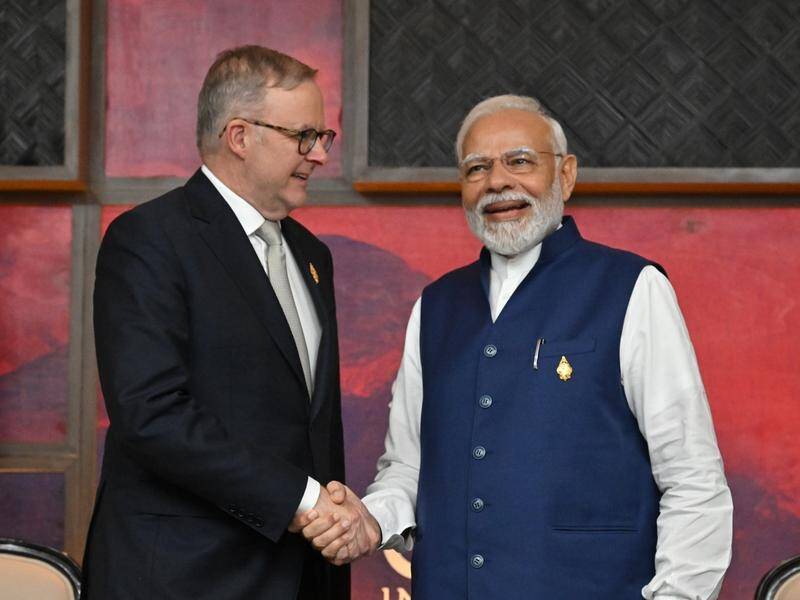Anthony Albanese will watch the Australia-India Test alongside his counterpart Narendra Modi. (Mick Tsikas/AAP PHOTOS)
