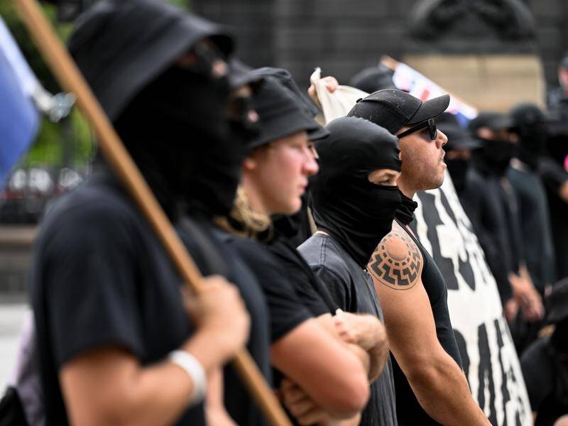 The action of protesters in Melbourne renewed focus on efforts to hamper extremism and vilification. (James Ross/AAP PHOTOS)