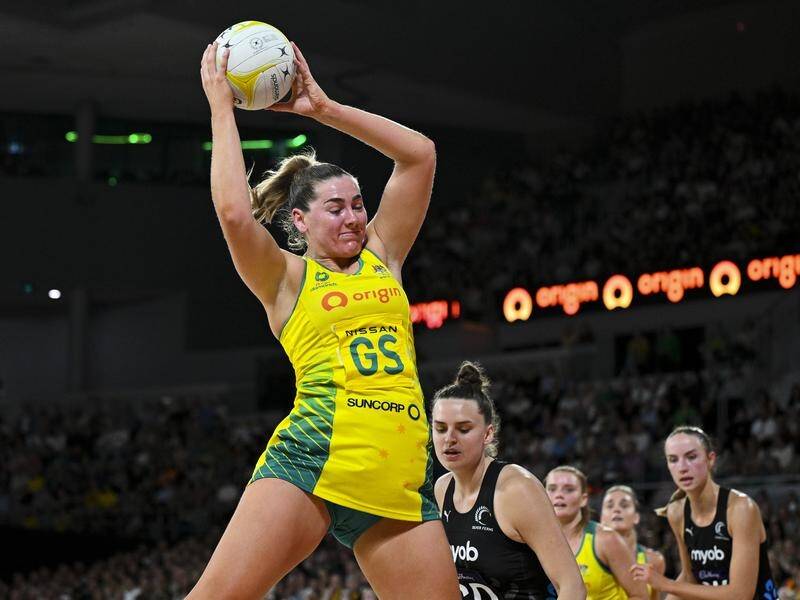 Sophie Garbin scored 34 goals from 38 attempts as the Diamonds crushed New Zealand by 15 points. (James Ross/AAP PHOTOS)
