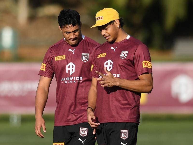 Valentine Holmes is backing Murray Taulagi (l) and Selwyn Cobbo (r) to come good in Origin III.