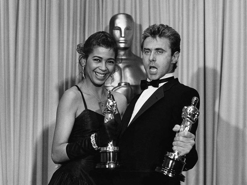 Singer and songwriter Irene Cara, pictured with co-writer Keith Forsey, won two Academy Awards. (AP PHOTO)