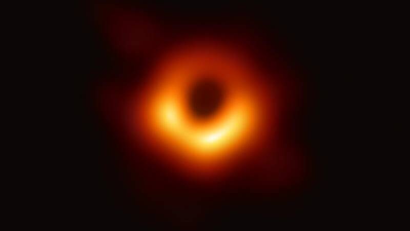A first ever image of a black hole by the Event Horizon Telescope Collaboration, from the galaxy Messier 87.