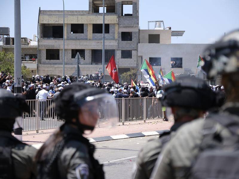 Israeli police have clashed with Druze protesters amid demonstrations against wind turbines. (AP PHOTO)