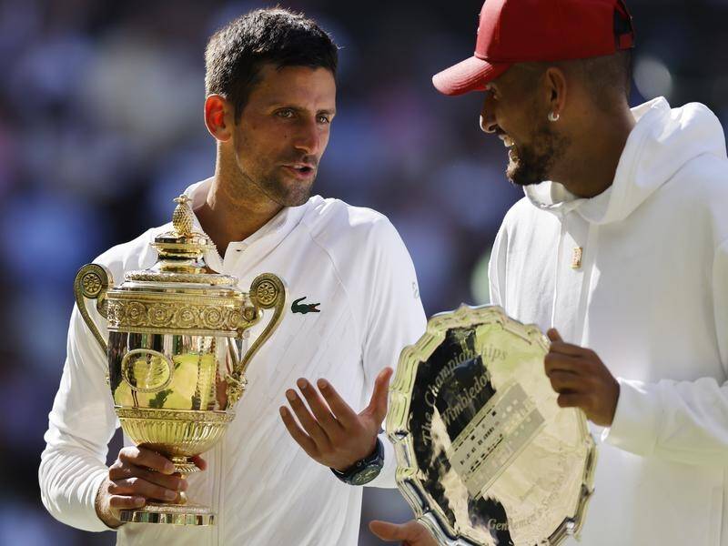 It's the start of a beautiful friendship between Novak Djokovic (left) and Nick Kyrgios.