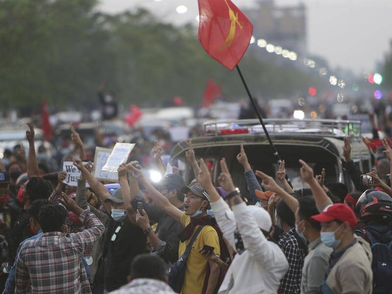 Amid mass protests, Myanmar's military leader has made his first national address.