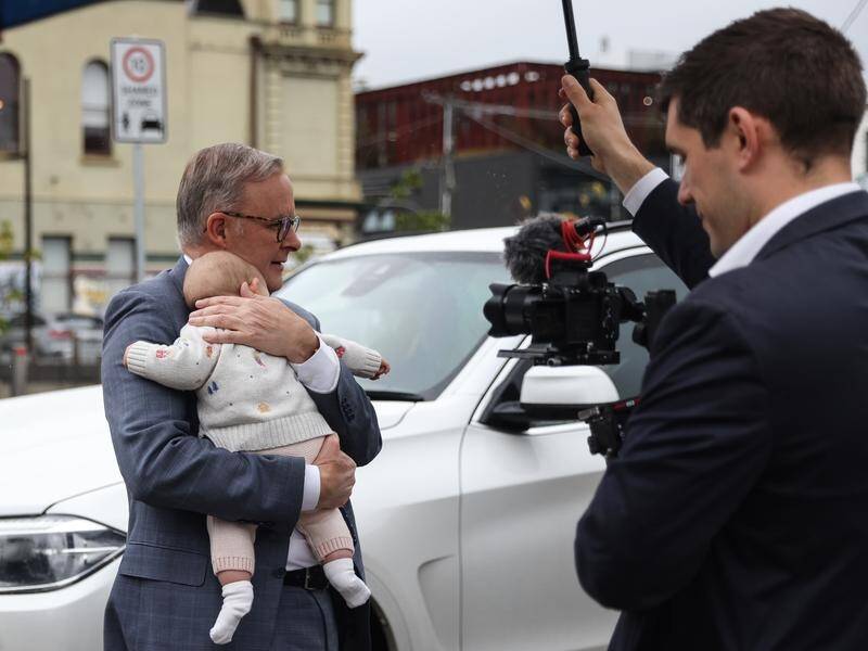 Prime Minister Anthony Albanese spoke to reporters during a visit to Melbourne. (Diego Fedele/AAP PHOTOS)