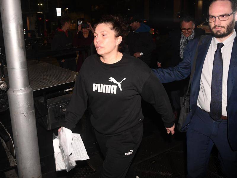 Roberta Williams (centre) has been released on bail after being charged with kidnapping.
