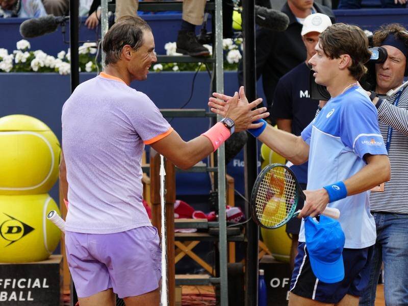 Rafael Nadal and Alex de Minaur are on course for a second meeting in a week on clay in Madrid. (EPA PHOTO)