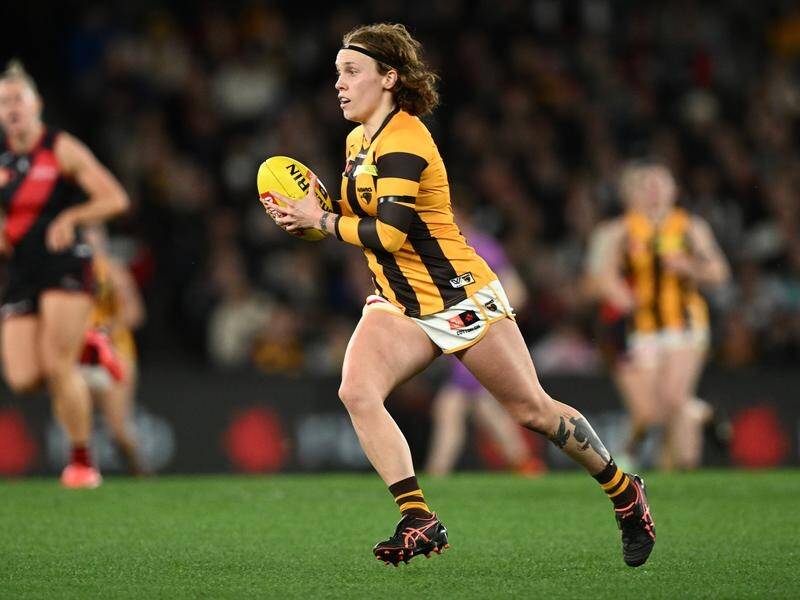 Hawthorn's Tilly Lucas-Rodd says running out at Marvel Stadium was a "great experience". (Joel Carrett/AAP PHOTOS)