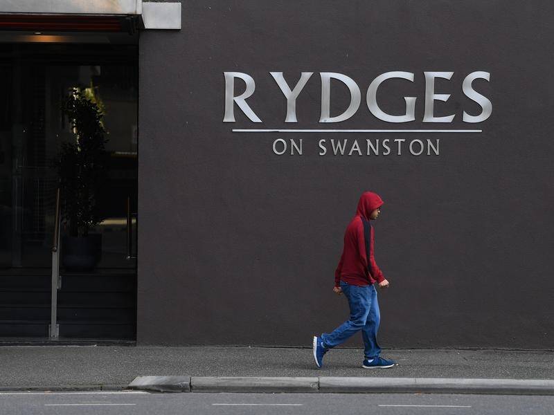 Nine in 10 active COVID-19 cases in Melbourne have been traced back to the Rydges on Swanston hotel.