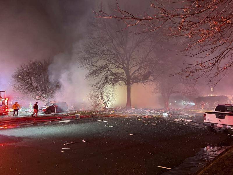 First responders arrived at a scene of "total devastation" following the fiery blast in Virginia. (AP PHOTO)