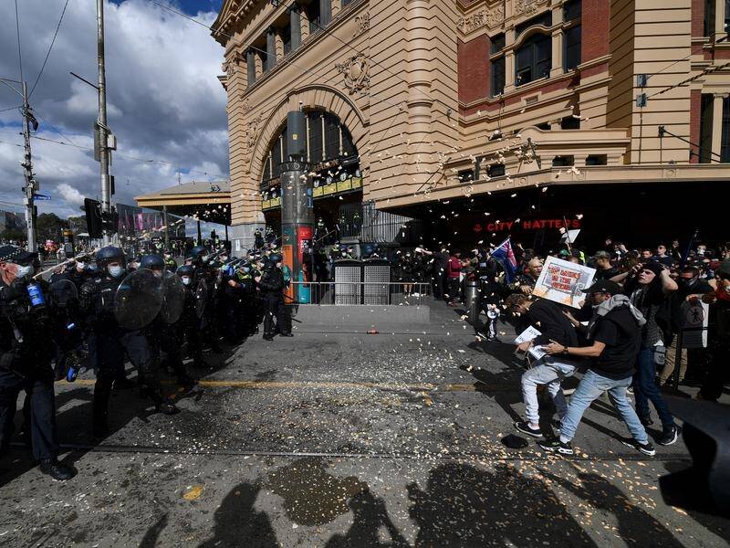 Victoria's police chief says the behaviour of protesters in Melbourne was disgraceful and selfish.