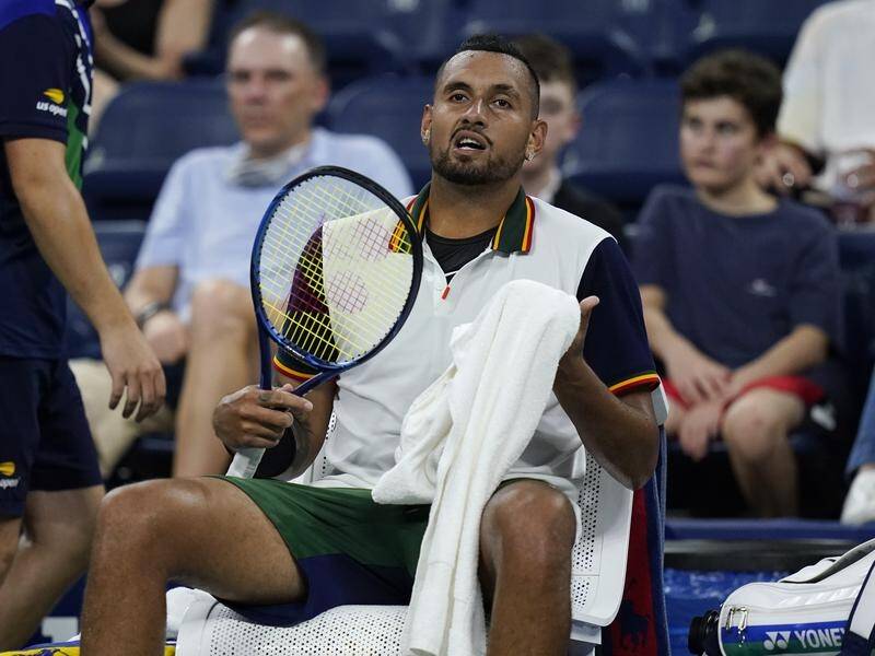 Nick Kyrgios is out of the US Open, exiting in straight sets at the hands of Roberto Bautista Agut.