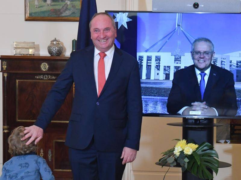 Scott Morrison and Barnaby Joyce will appear together when new Nationals ministers are sworn in.