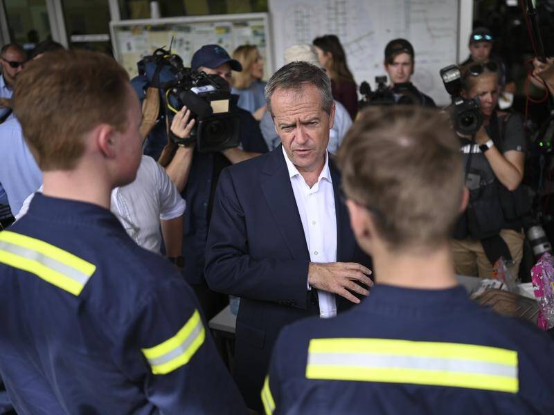 Labor Leader Bill Shorten spoke to workers during a visit to Gladstone Ports.
