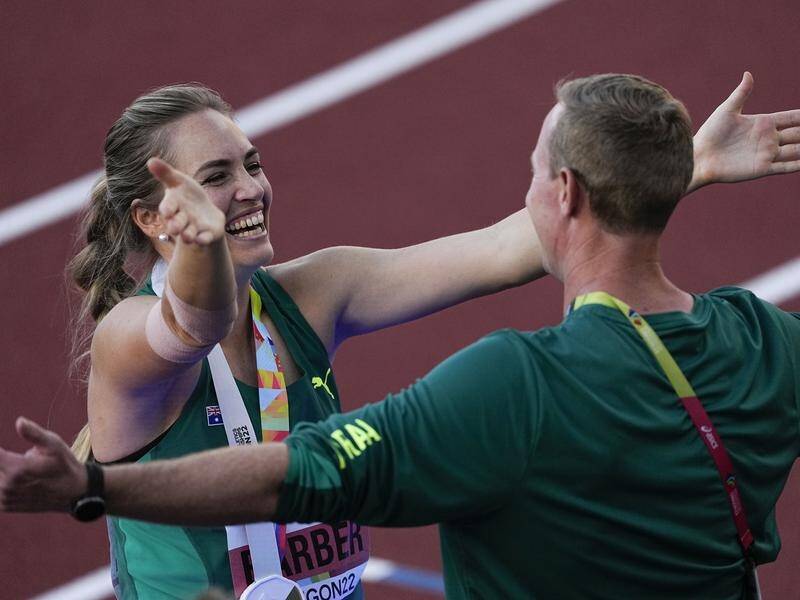 Kelsey-Lee Barber forms quite the partnership with her husband and coach Mike Barber. (AP PHOTO)