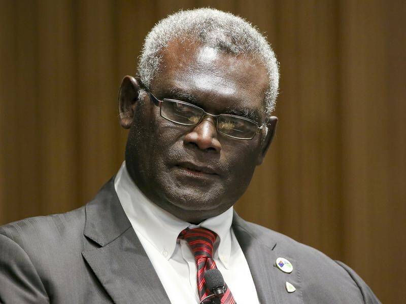 Solomons PM Manasseh Sogavare says Australian and NZ navy vessels will be exempt from a port ban. (AP PHOTO)