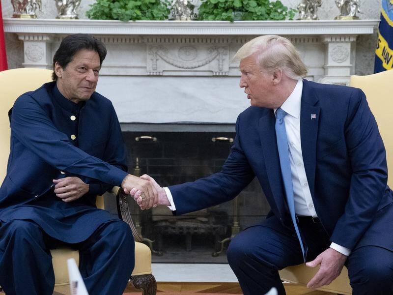 Pakistan Prime Minister Imran Khan has discussed the war in Afghanistan with Donald Trump.