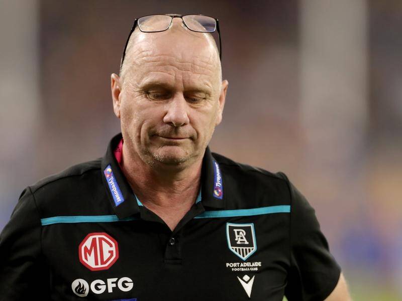 Port Adelaide's head coach Ken Hinkley was left crestfallen by their AFL preliminary final flop.