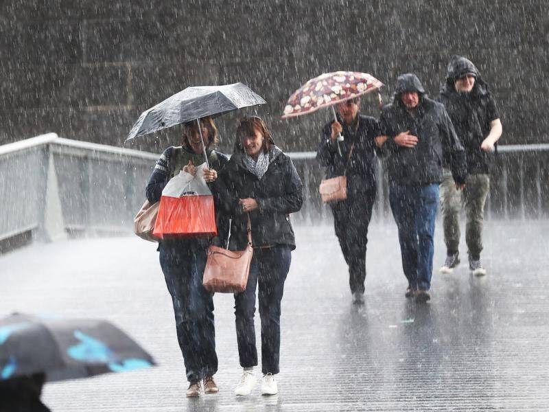 As much as 80 millimetres of rain was predicted to fall in parts of Victoria on Monday.