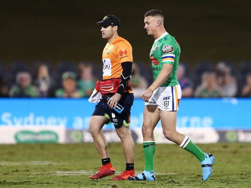Jack Wighton failed to see out Canberra's loss to Newcastle after failing a concussion test.