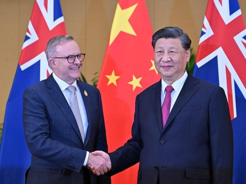 Australia and China's relationship has improved since Anthony Albanese's meeting with Xi Jinping. (Mick Tsikas/AAP PHOTOS)