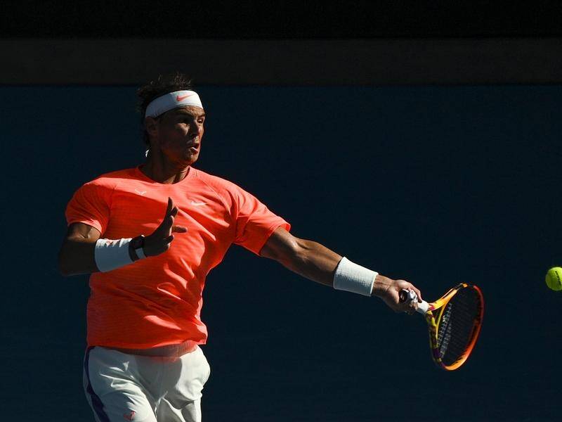 Rafael Nadal has powered into the last eight at the Australian Open for a 13th time.