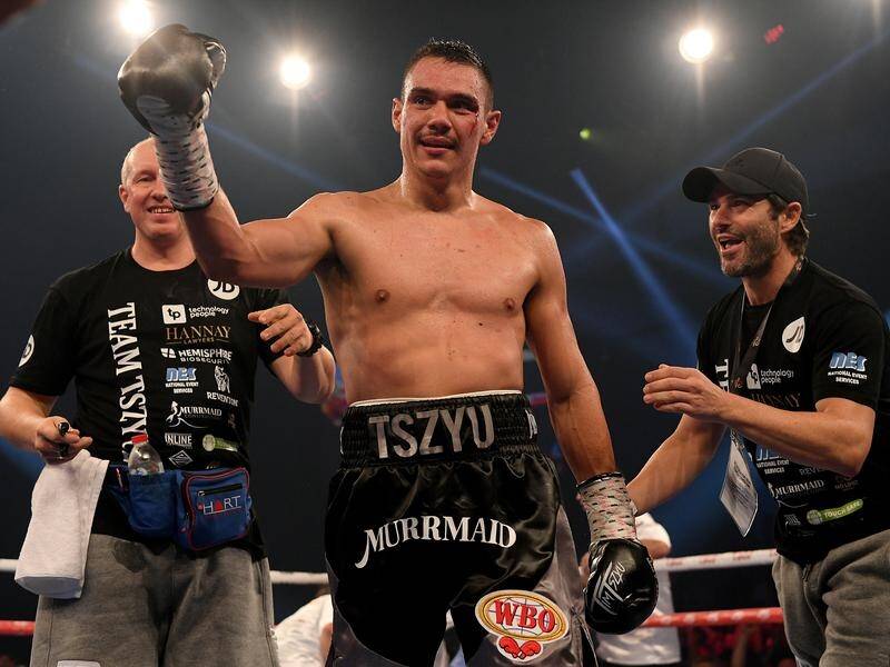 Super welterweight champion Tim Tszyu (c) has vowed to "take out" challenger Stevie Sparks.