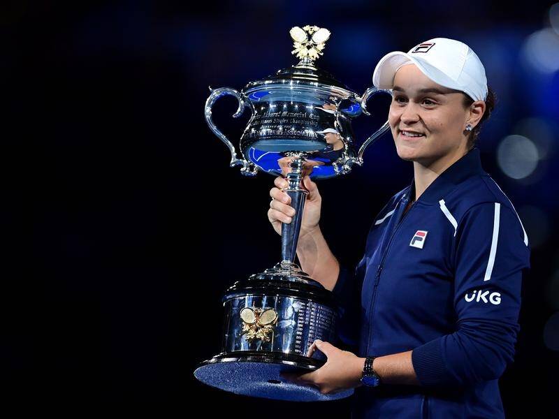 Retired tennis champion Ash Barty is poised to claim a fifth John Newcombe Medal. (Joel Carrett/AAP PHOTOS)