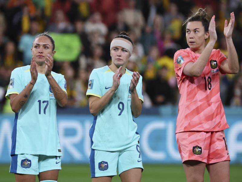 The decision to select Kyah Simon (l) for the World Cup backfired on Matildas coach Tony Gustavsson. (AP PHOTO)
