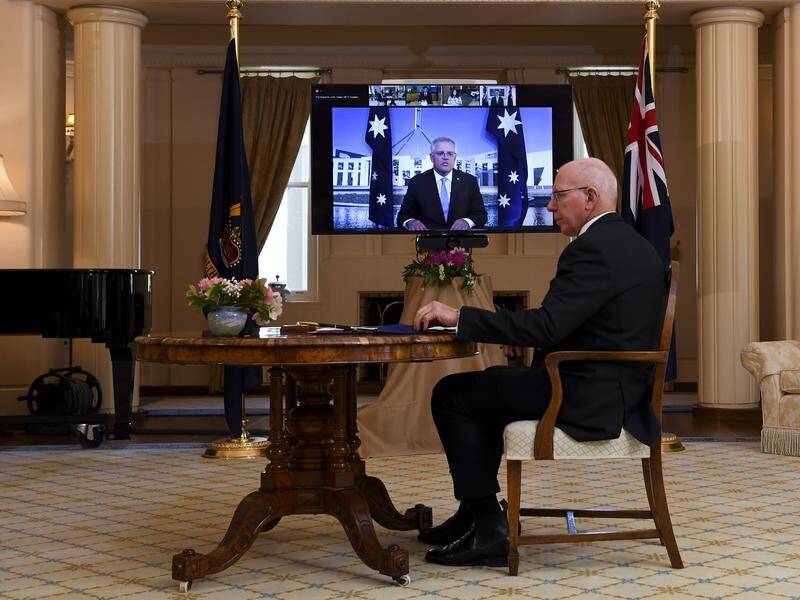 Governor-General David Hurley: no reason to believe Mr Morrison would not declare his appointments. (Lukas Coch/AAP PHOTOS)