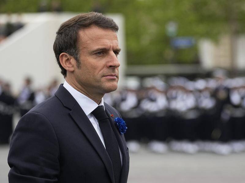 Emmanuel Macron has confirmed two French citizens detained in Iran have been freed. (AP PHOTO)