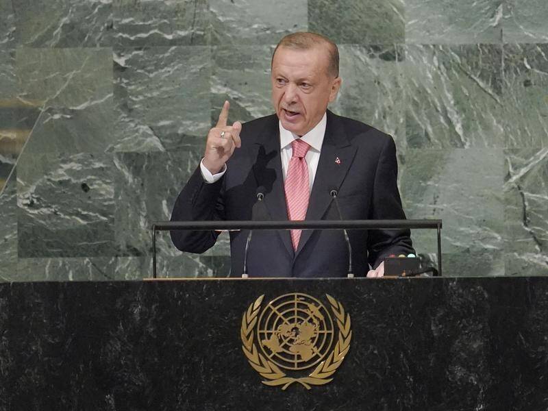 Turkish President Recep Tayyip Erdogan plans to hold talks with Vladimir Putin on Thursday. (AP PHOTO)