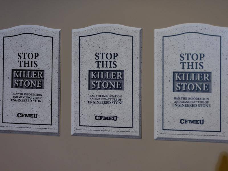 Engineered stone will be banned in Australia from July 1 following numerous cases of silicosis. (Diego Fedele/AAP PHOTOS)