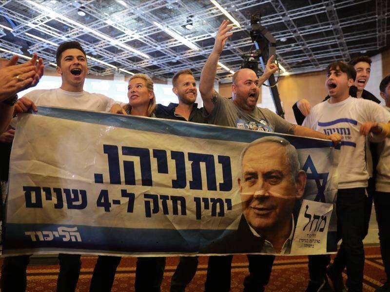 Benjamin Netanyahu's bloc is poised to take control in the 120-seat Knesset. (EPA PHOTO)