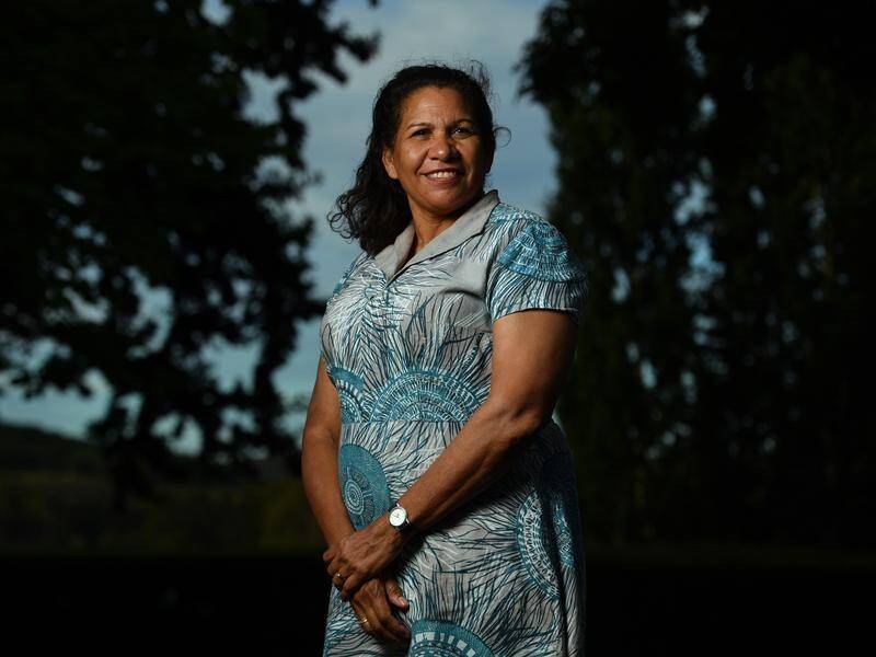 NT Australian of the Year Leanne Liddle hit out the ongoing number of Aboriginal deaths in custody. (Mick Tsikas/AAP PHOTOS)