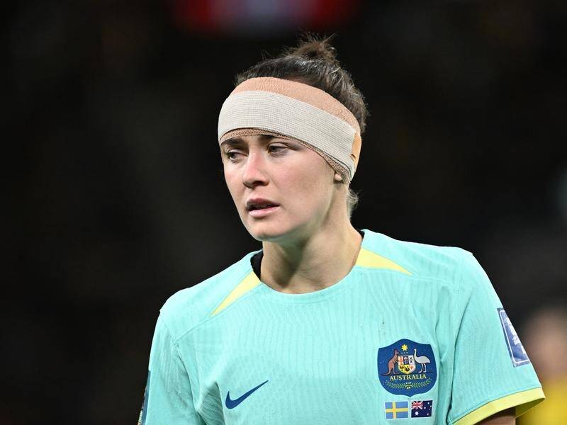 Matildas star Caitlin Foord battled on bravely while wounded in Australia's 2-0 loss to Sweden. (Darren England/AAP PHOTOS)