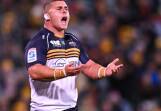 Blake Schoupp re-injured his shoulder in the ACT Brumbies' Super Rugby win over the Western Force. (Lukas Coch/AAP PHOTOS)