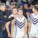 Fremantle captain Nat Fyfe (right) is likely to come under AFL match review officer scrutiny.