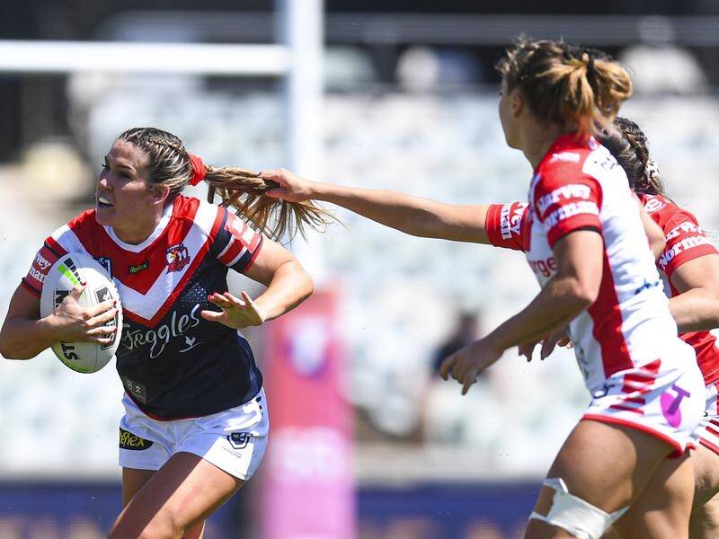 Charlotte Caslick has starred in the Sydney Roosters' 18-4 NRLW win over St George Illawarra