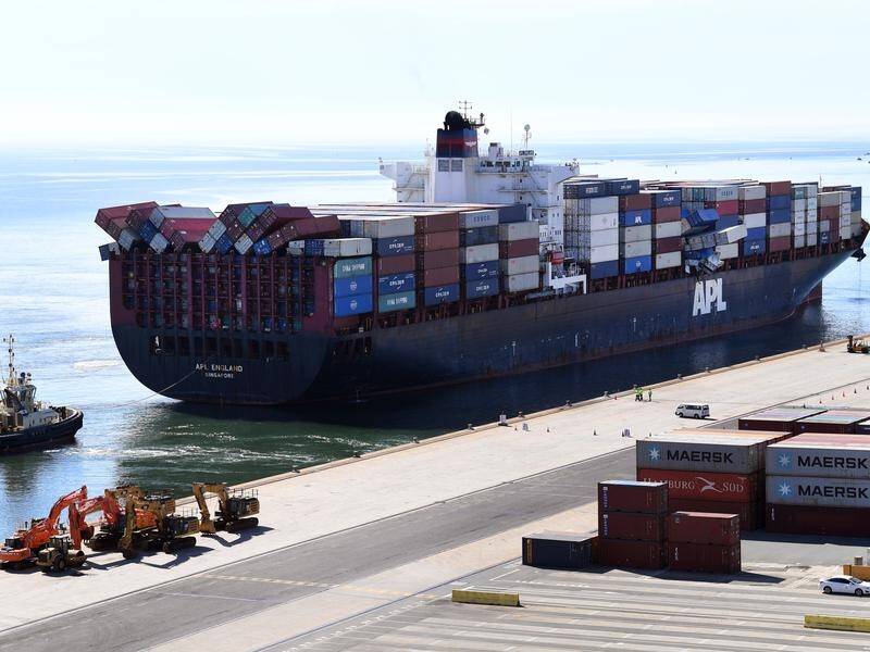 The APL England cargo ship lost about 40 shipping containers in rough seas off the NSW coast.