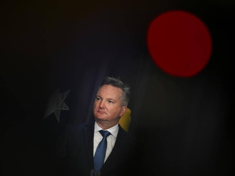 Chris Bowen will introduce a bill to enshrine the government's election climate pledges. (Lukas Coch/AAP PHOTOS)